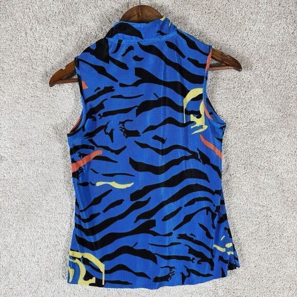 Jamie Sadock Ribbed Blue Tiger Striped Tank Top Women's Small Sports Athletic - Picture 8 of 8